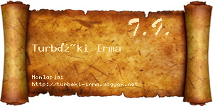 Turbéki Irma névjegykártya